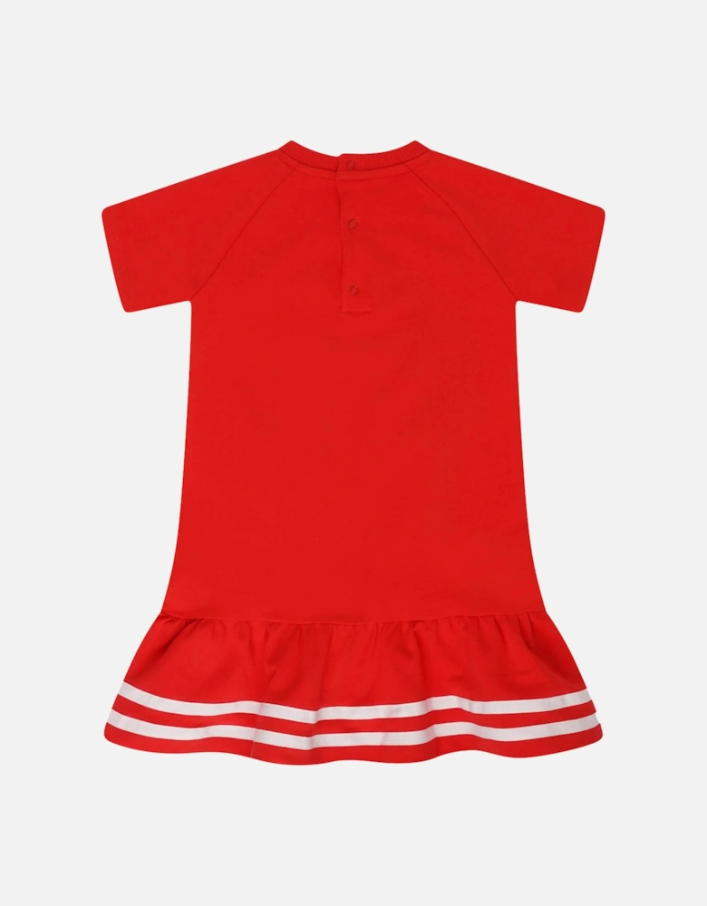 Infants Bear Print Dress (Red)