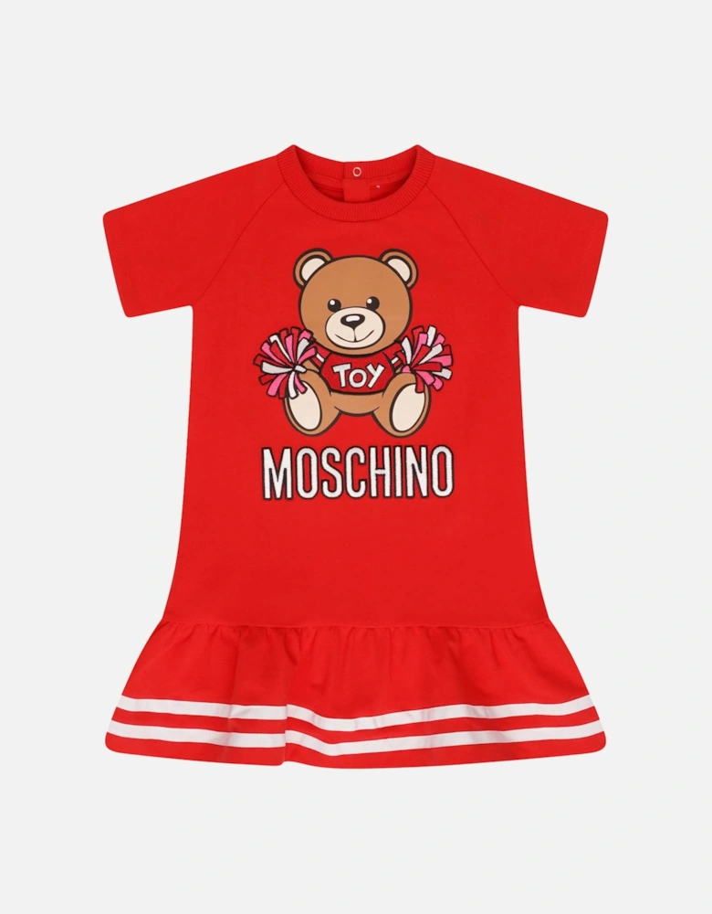 Infants Bear Print Dress (Red)