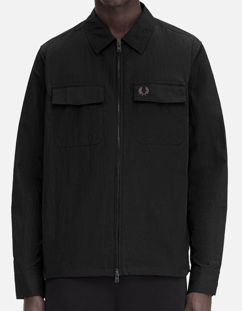 Mens Zip Overshirt (Black)