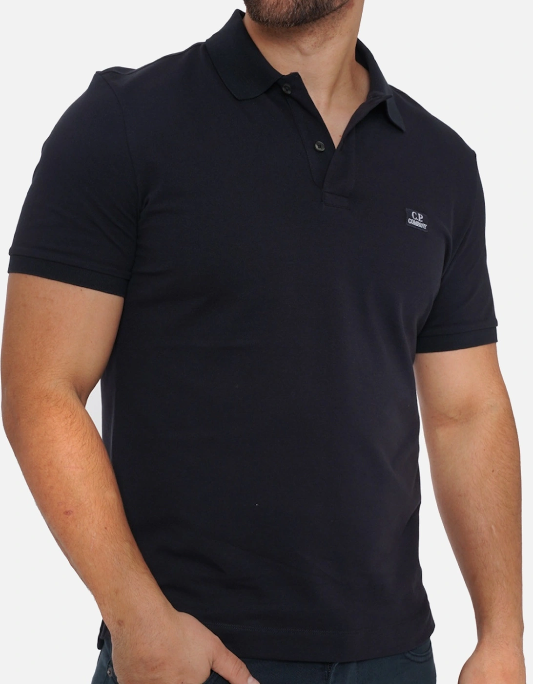 C.P. Company Mens Short Sleeve Polo Shirt (Navy)