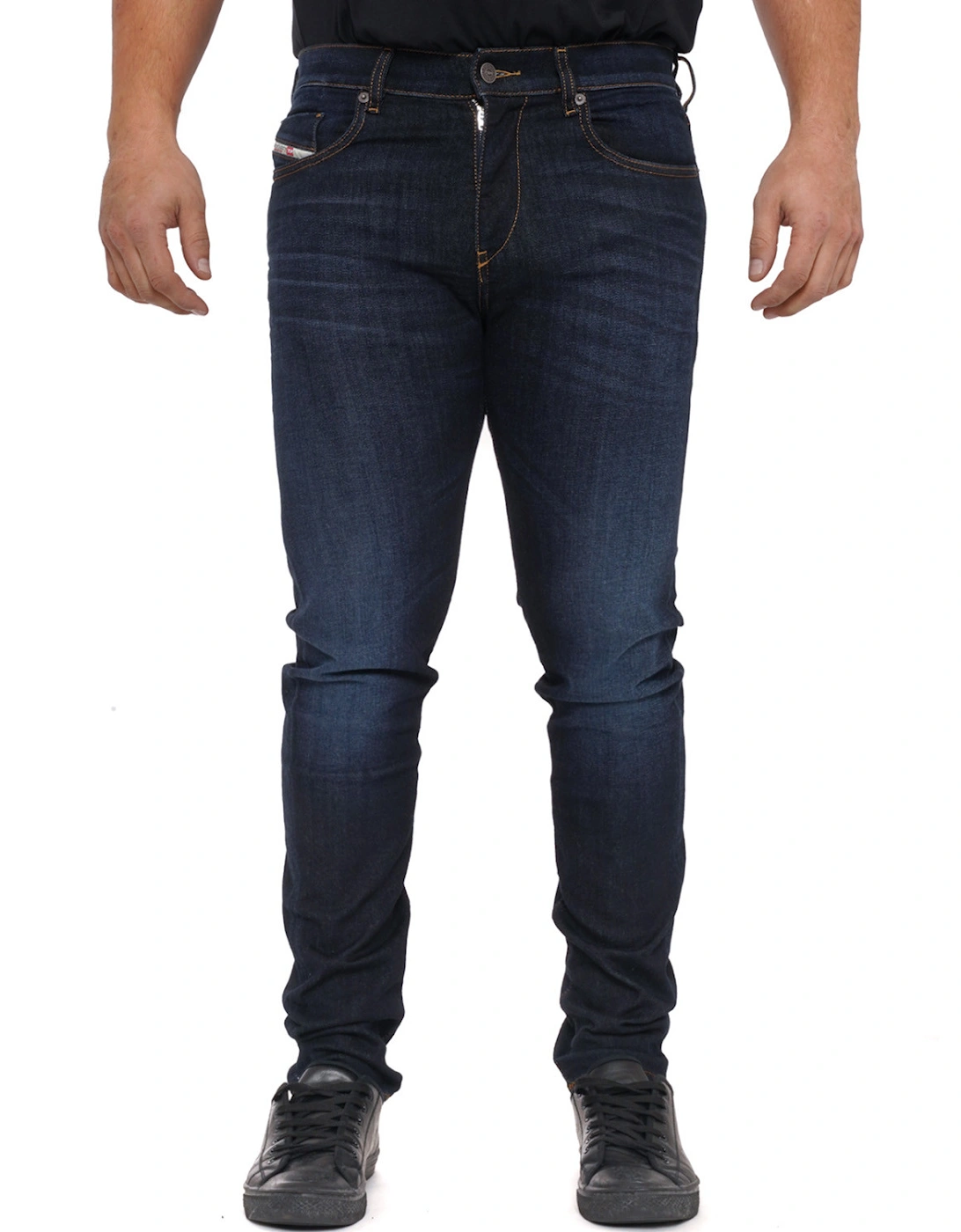 Mens D-Strukt Slim Fit Jeans (Dark Blue), 9 of 8