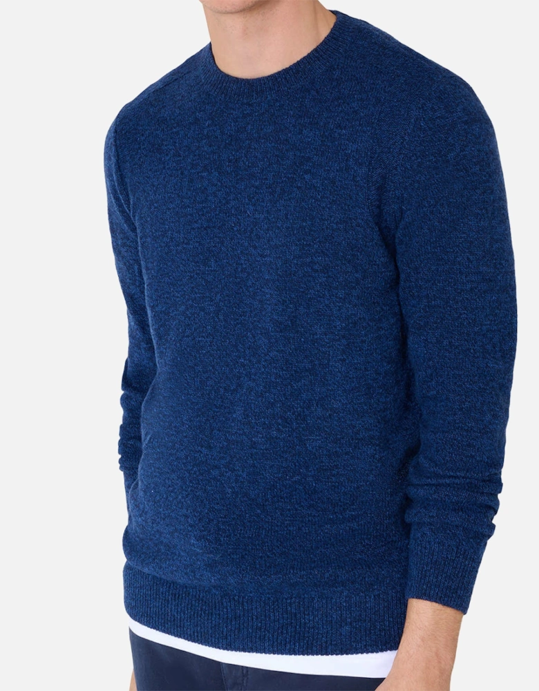 Mens Crew Neck Knit Sweatshirt (Blue)