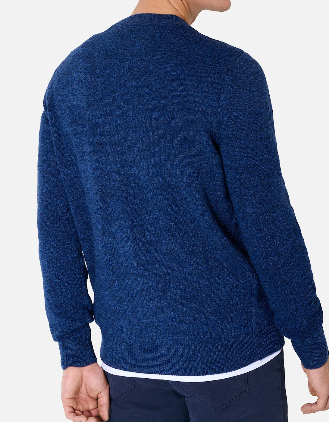 Mens Crew Neck Knit Sweatshirt (Blue)