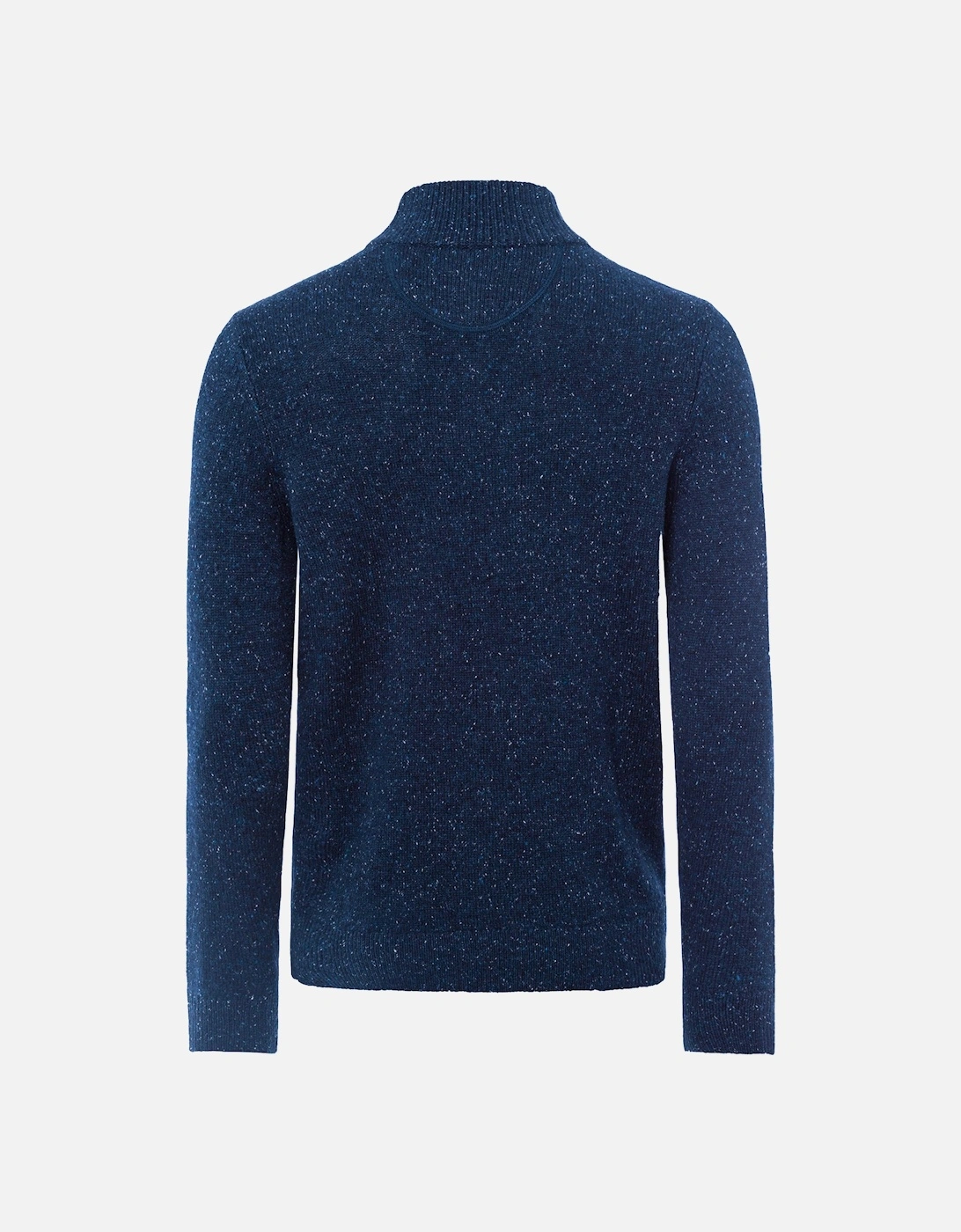 Mens Half Zip Knit Fleck Sweatshirt (Dark Blue)
