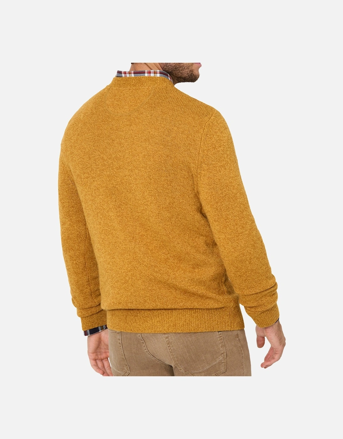 Mens Crew Neck Knit Sweatshirt (Tan)