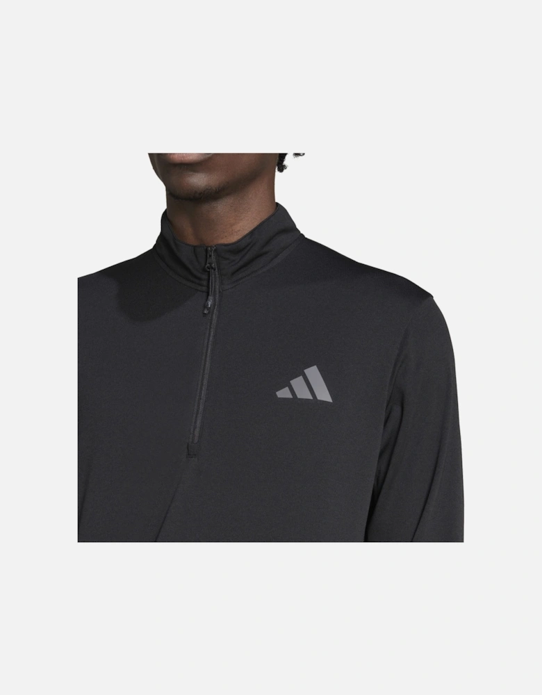Mens Training Essential ½ Zip Jacket (Black)