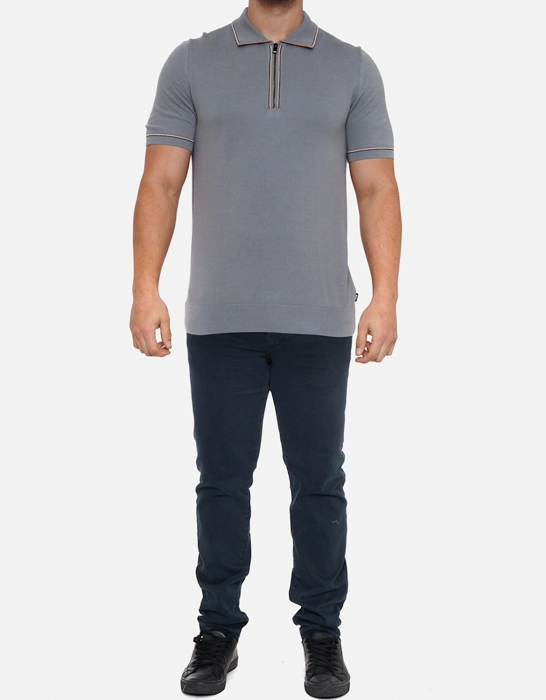 Mens Oleonardo Half Zip Polo Shirt (Grey)