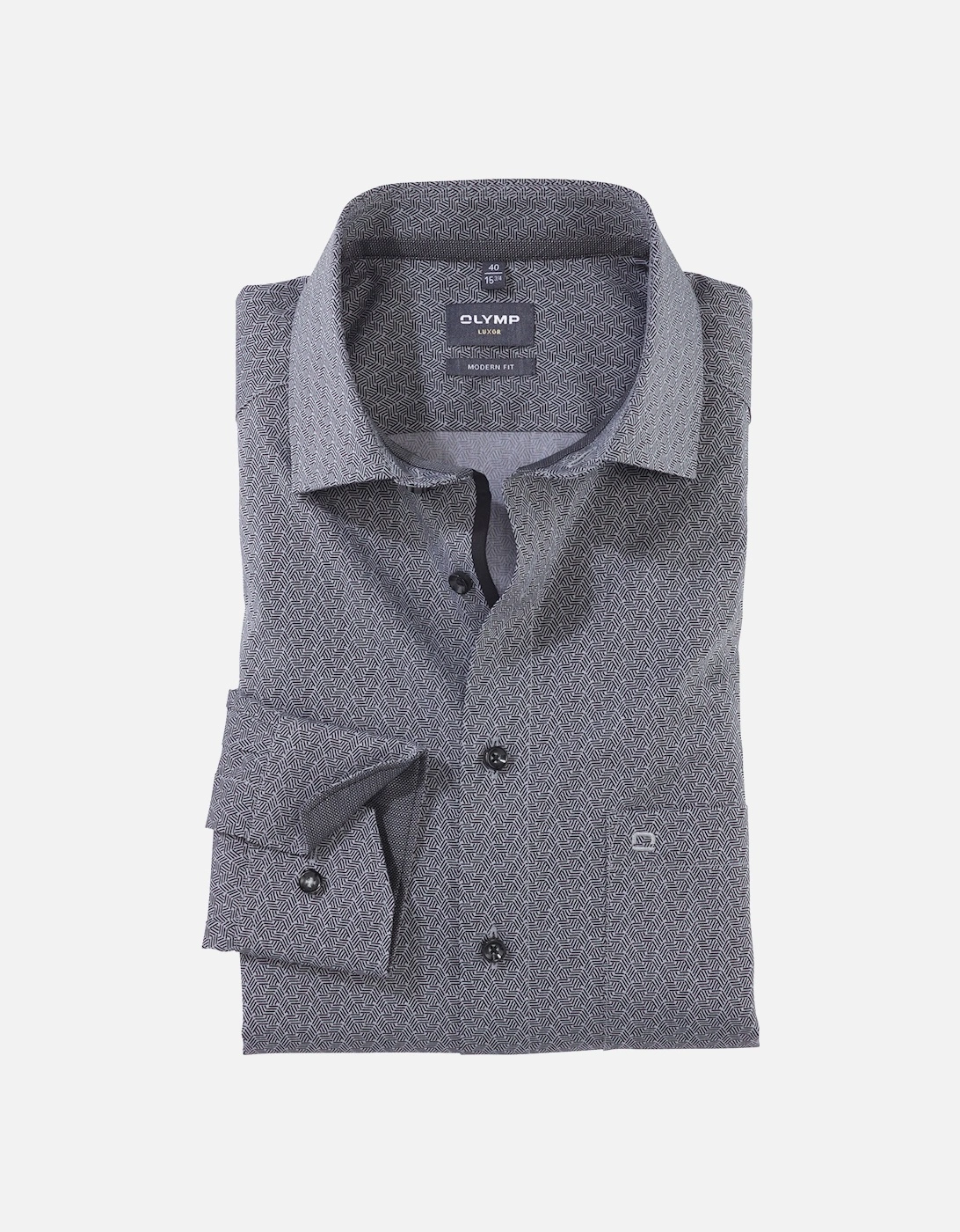 Mens Geometric Pattern Business Shirt (Grey), 5 of 4