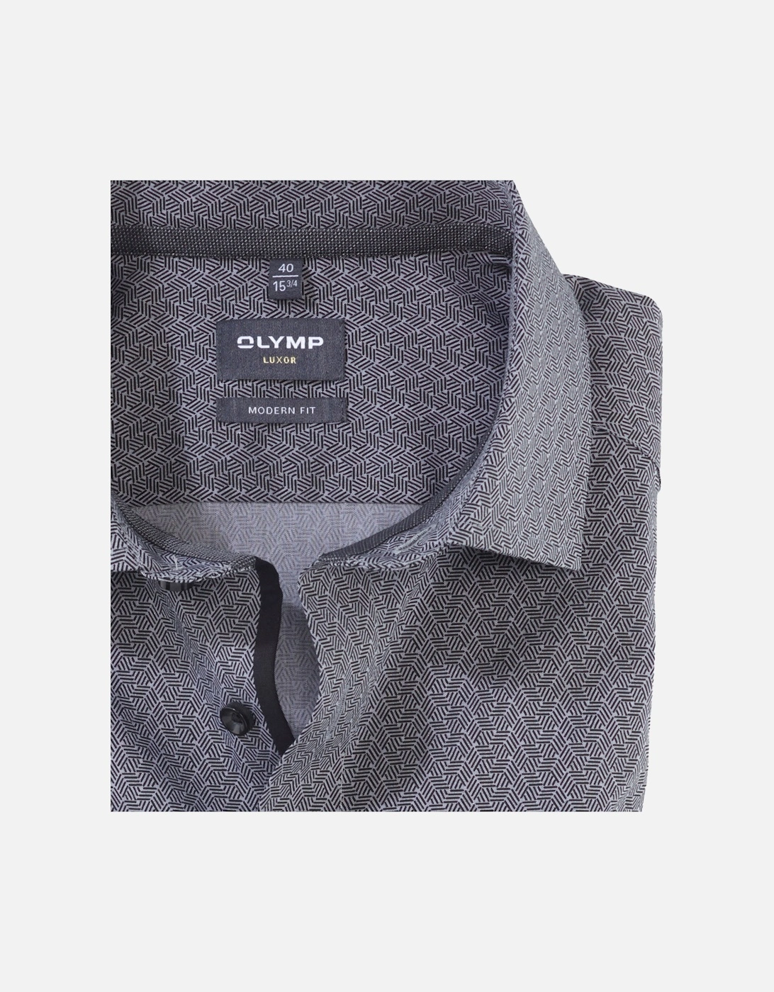 Mens Geometric Pattern Business Shirt (Grey)
