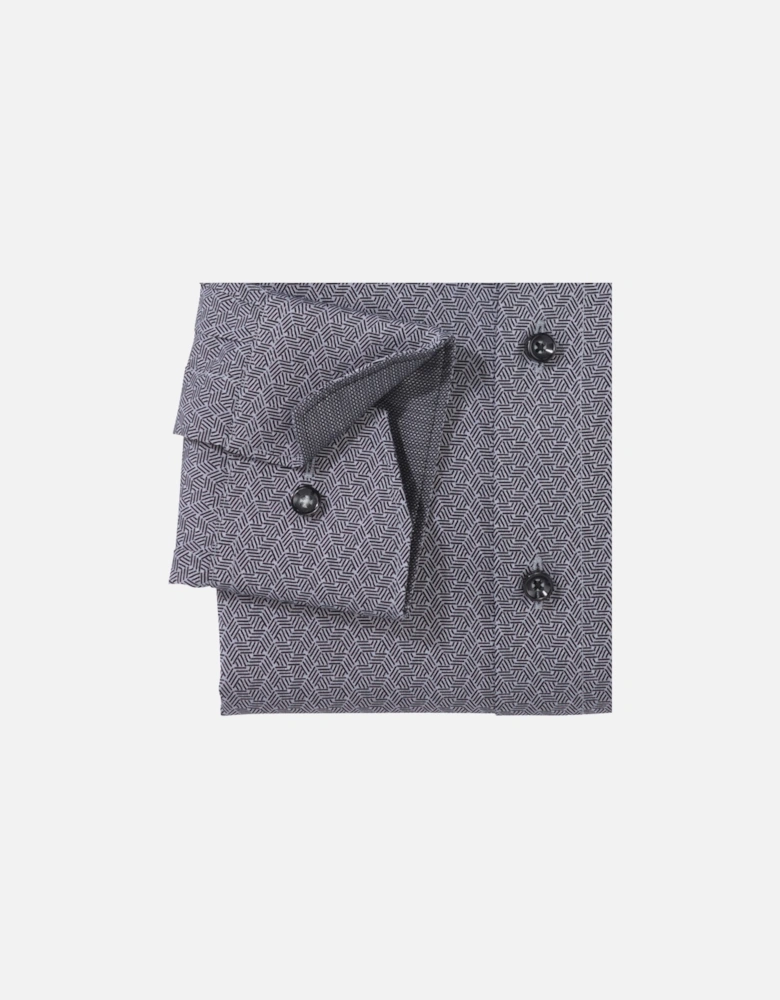 Mens Geometric Pattern Business Shirt (Grey)