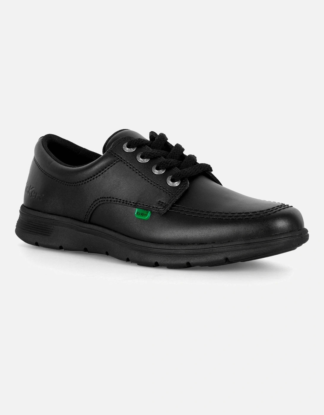 Youths Kelland Lace Leather Shoes (Black), 5 of 4