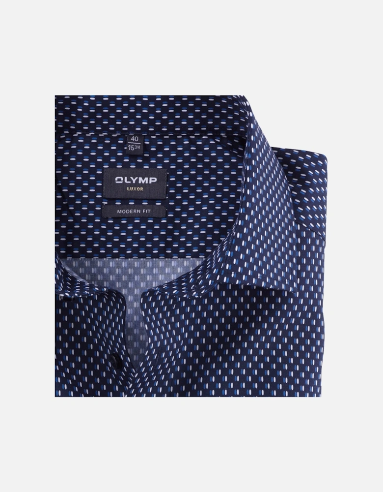 Mens Micro Print Business Shirt (Navy)