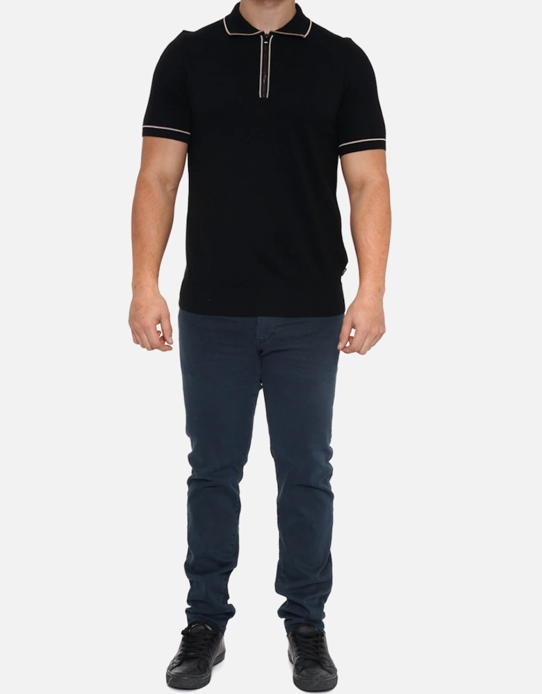 Mens Oleonardo Half Zip Polo Shirt (Black)