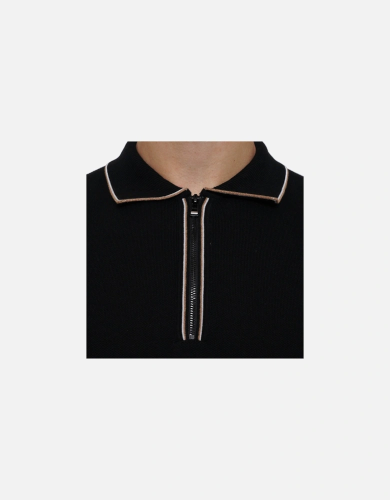 Mens Oleonardo Half Zip Polo Shirt (Black)