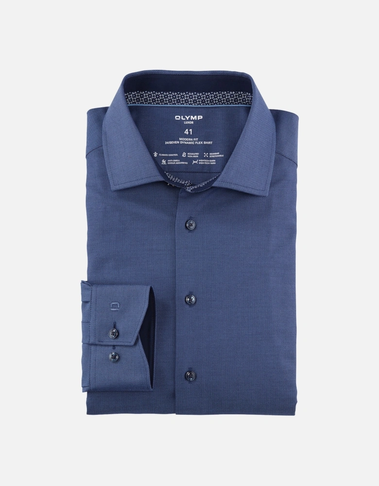 Mens Herringbone Pattern Shirt (Blue)