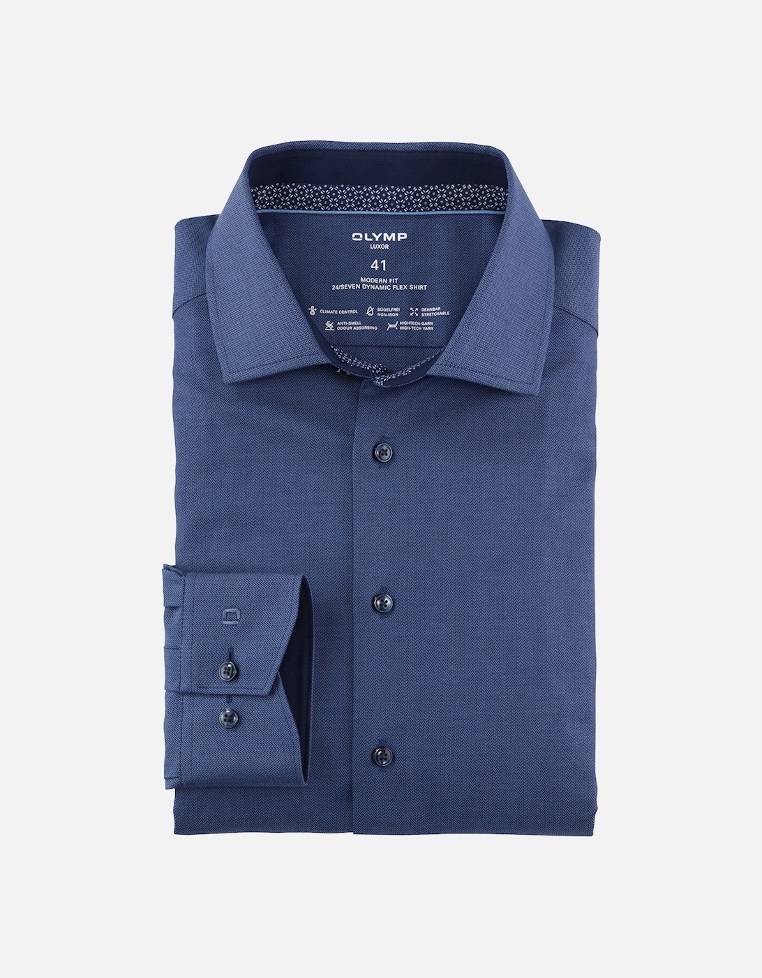 Mens Herringbone Pattern Shirt (Blue), 5 of 4
