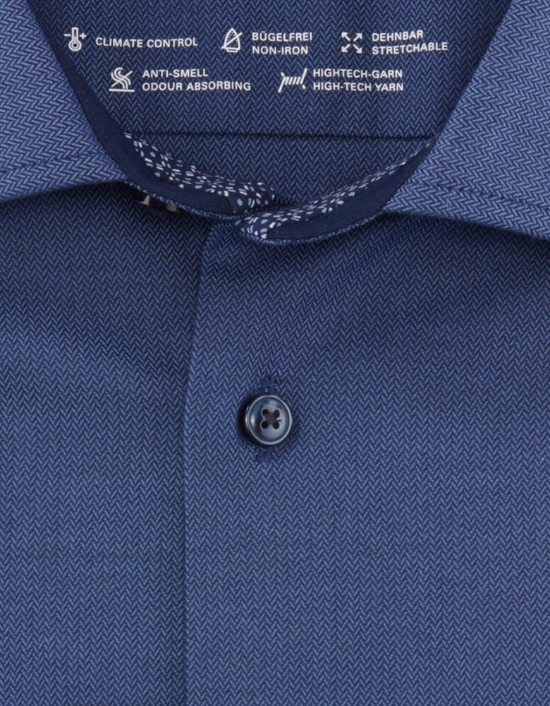 Mens Herringbone Pattern Shirt (Blue)