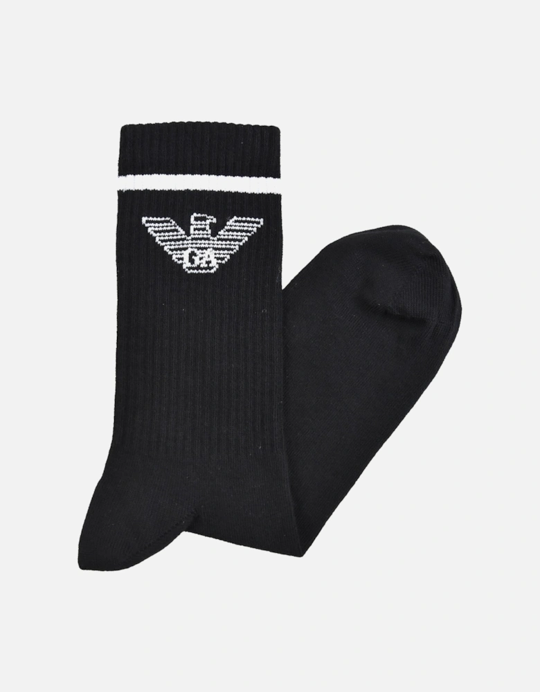 Mens Logo Sport Socks 3 Pack (Black)