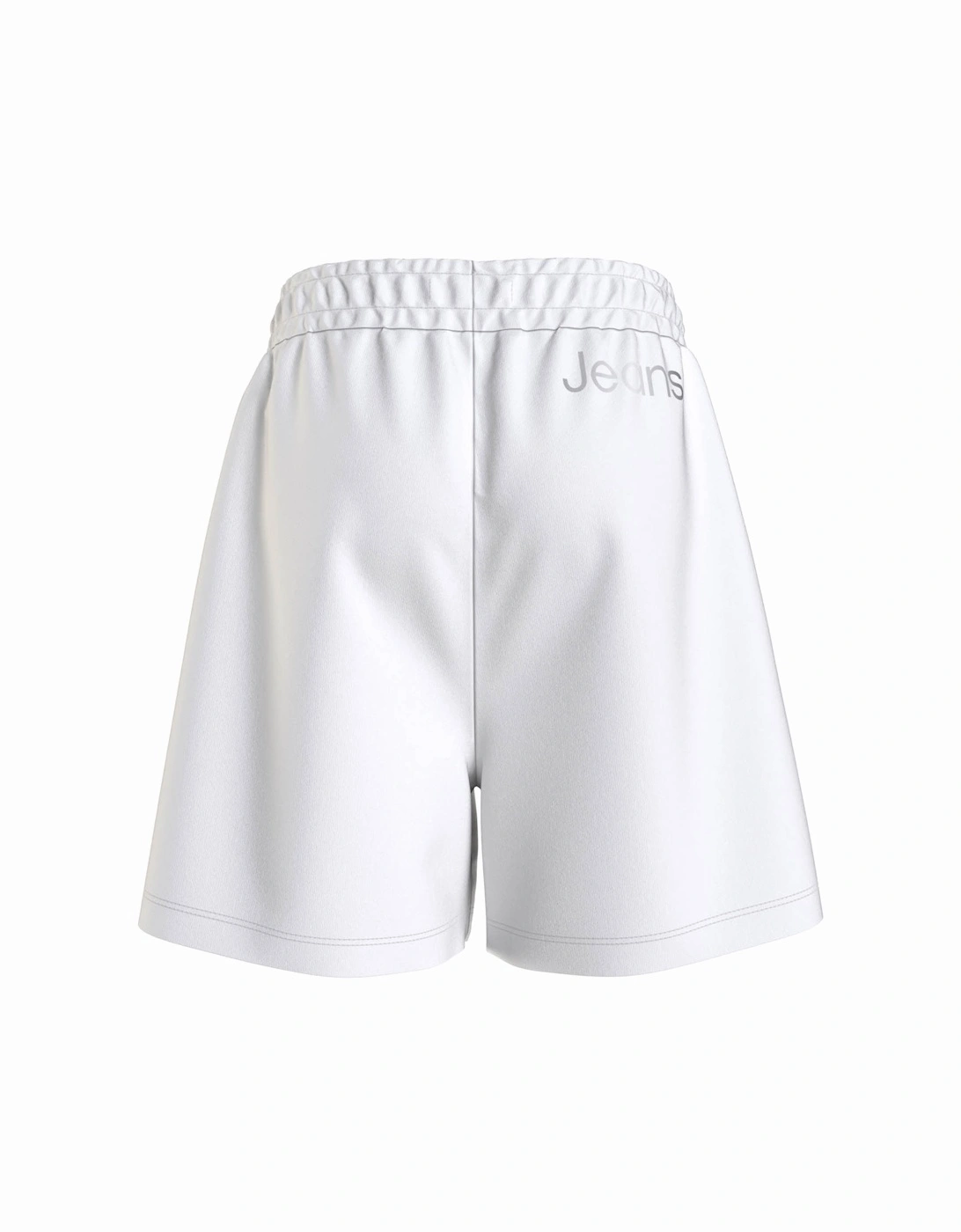 Girls Juniors Silver Logo Shorts (White)