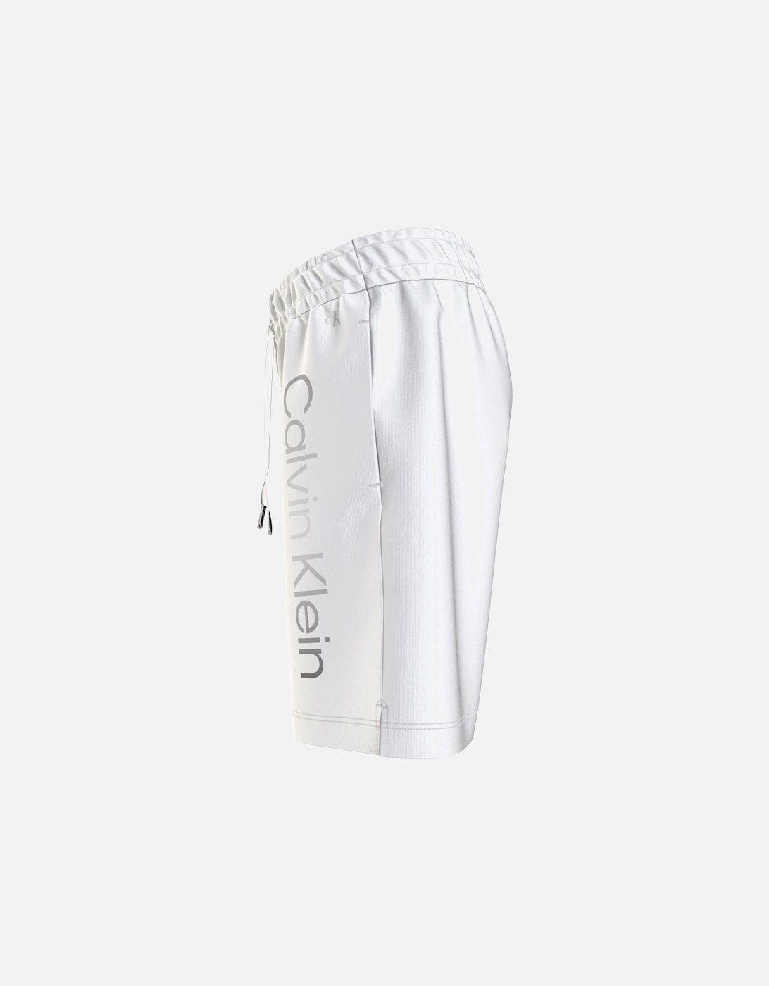 Girls Juniors Silver Logo Shorts (White)