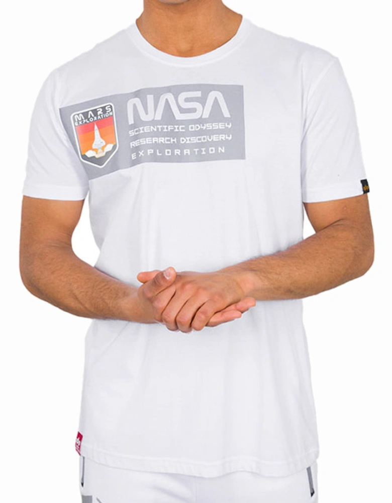 Mens NASA Mars Reflective T-Shirt (White)