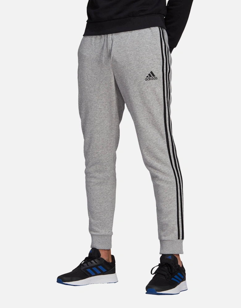 Mens 3 Stripe Fleece Joggers (Grey)