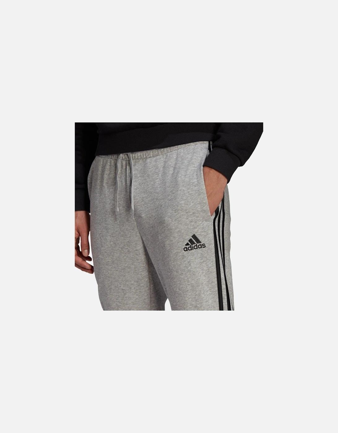 Mens 3 Stripe Fleece Joggers (Grey)