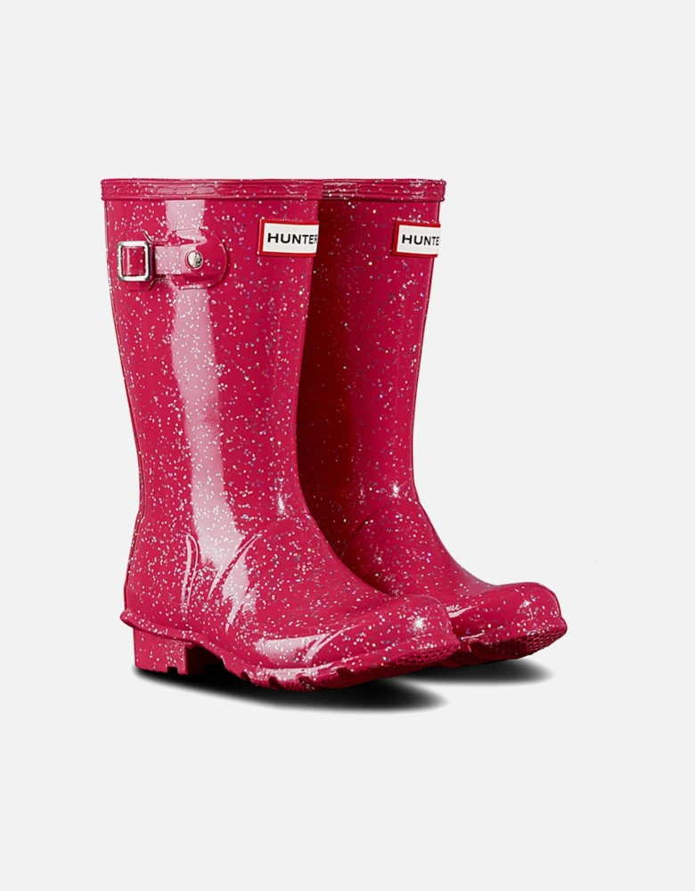 Juniors Original Giant Glitter Wellington Boots (Pink)