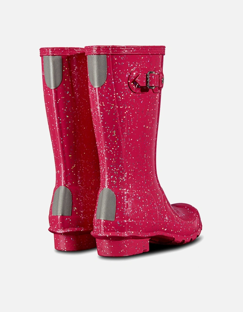 Juniors Original Giant Glitter Wellington Boots (Pink)