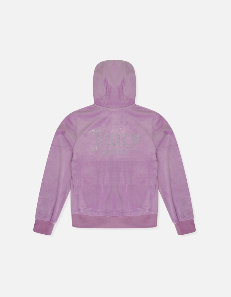 Youths Diamante Hoodie (Lilac)