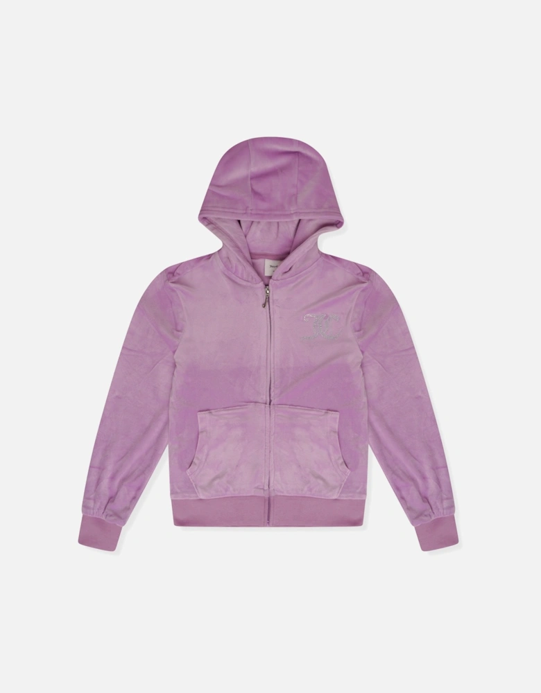 Youths Diamante Hoodie (Lilac)
