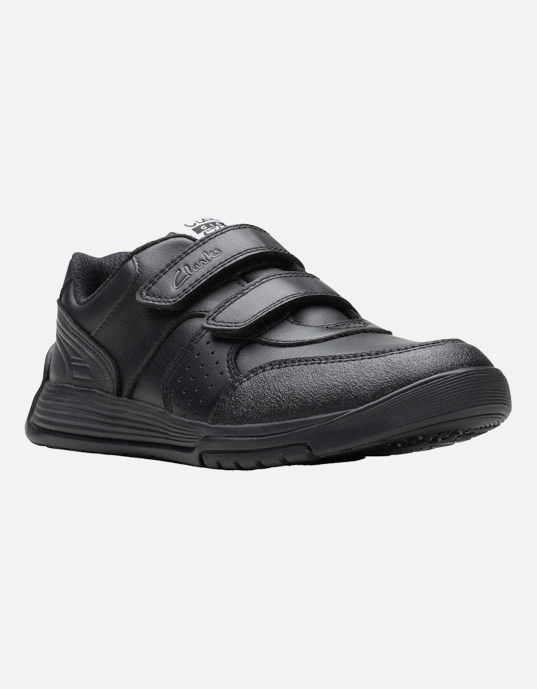 Juniors Cica Star School Shoes (Black)