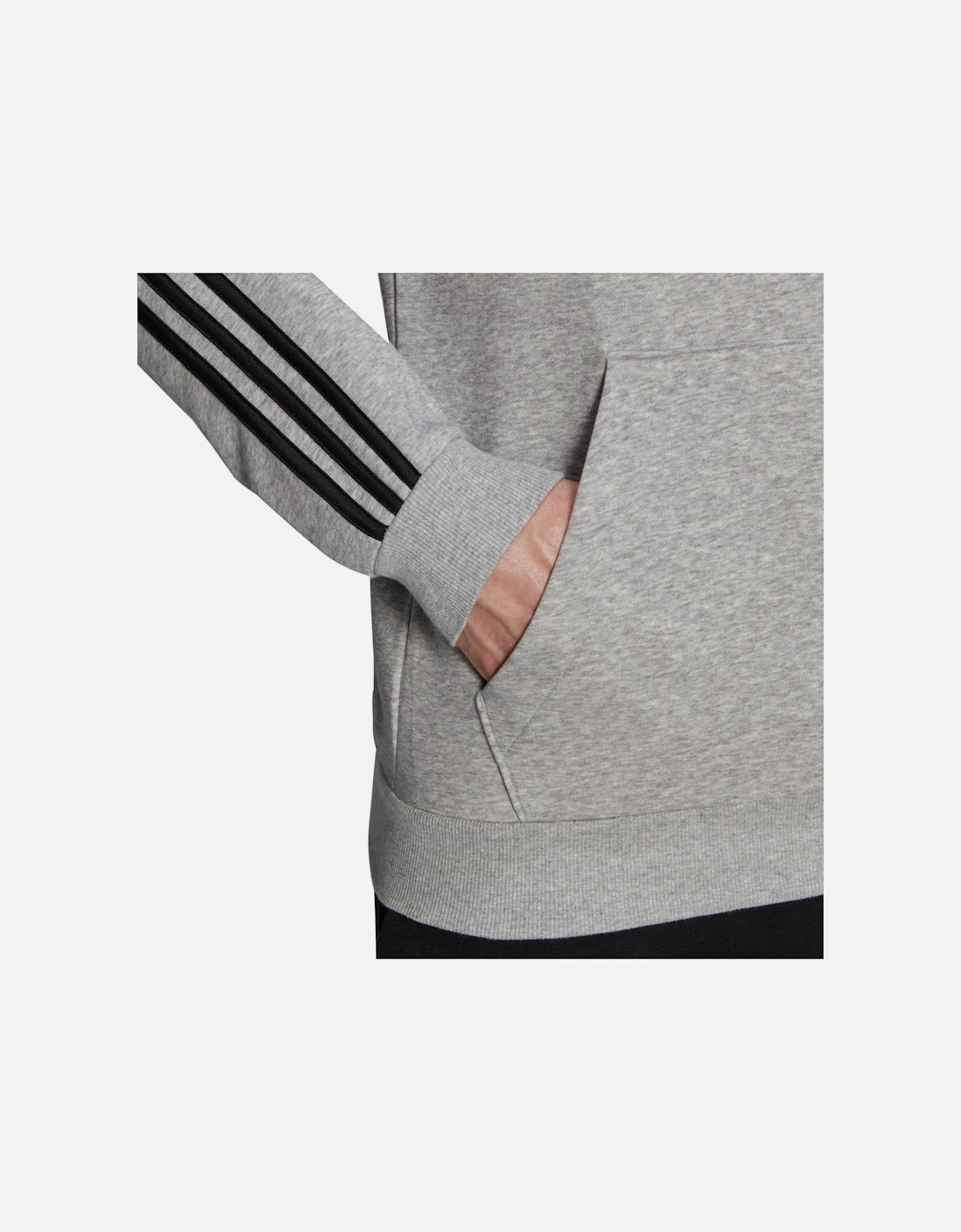 Mens 3 Stripe Overhead Hoodie (Grey)