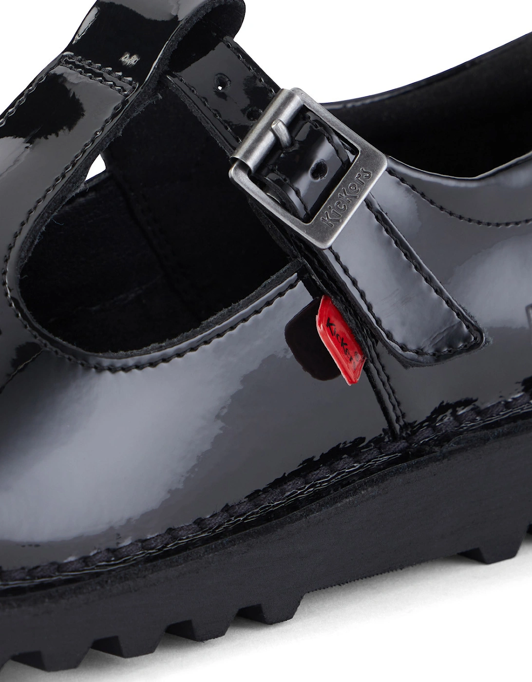 Juniors Kick T-Bar Patent Shoes (Black)