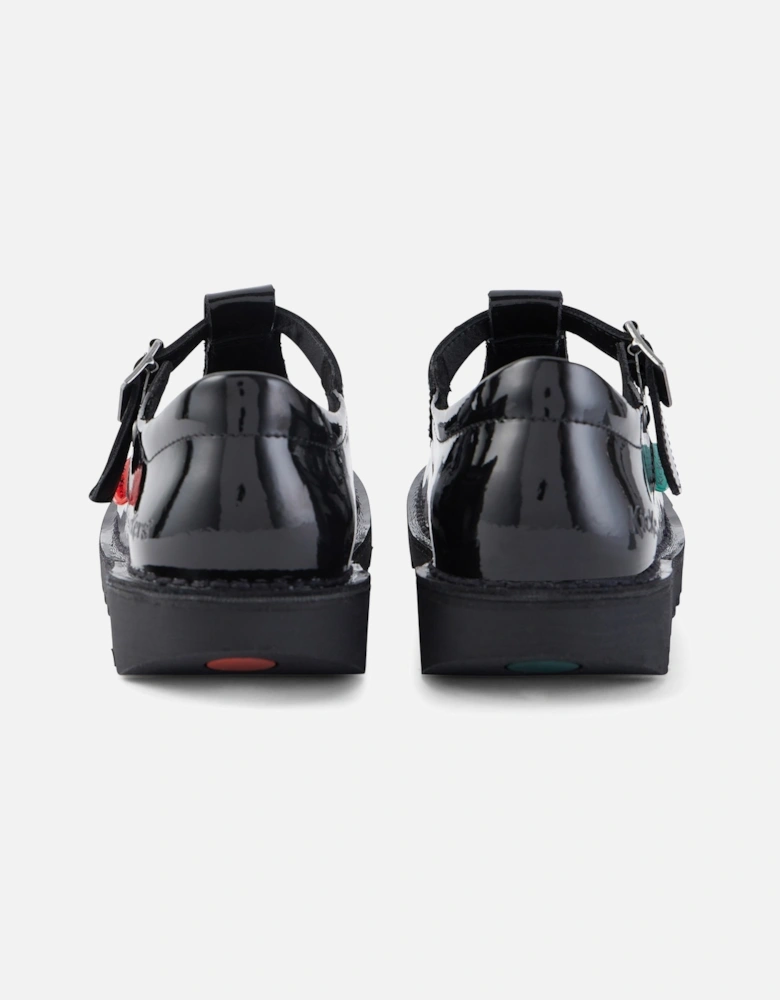 Youths Kick T-Bar Patent Shoes (Black)