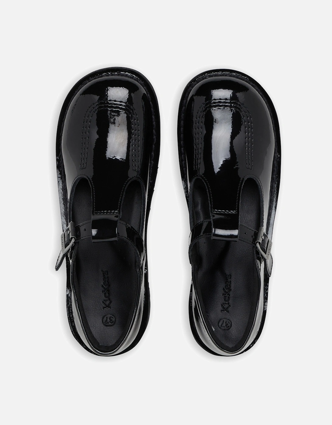 Youths Kick T-Bar Patent Shoes (Black)