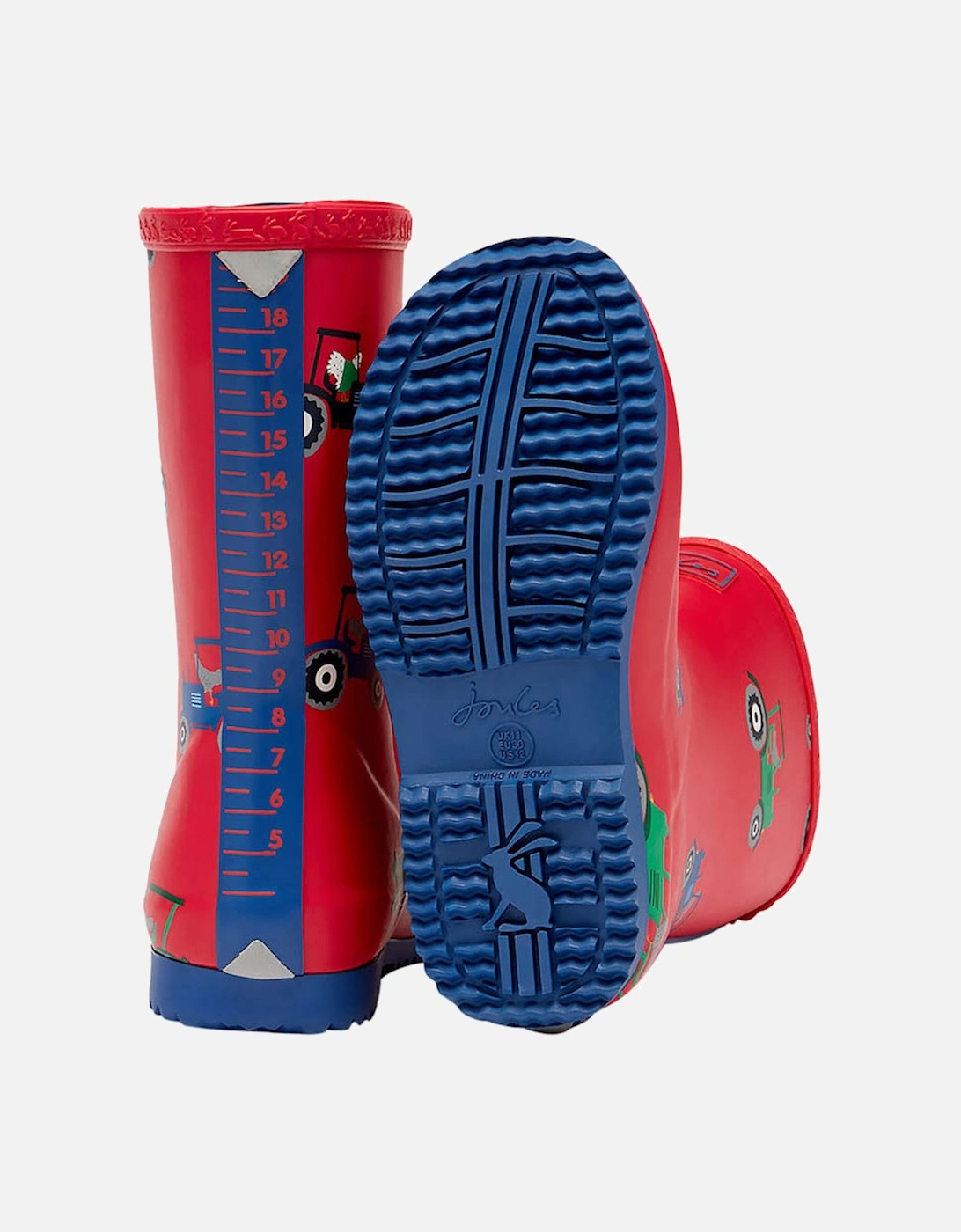 Juniors Tractor Wellingtons (Red)