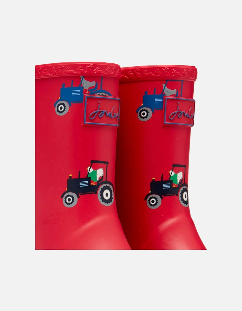 Juniors Tractor Wellingtons (Red)