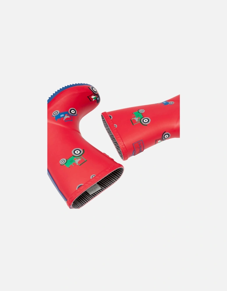 Juniors Tractor Wellingtons (Red)