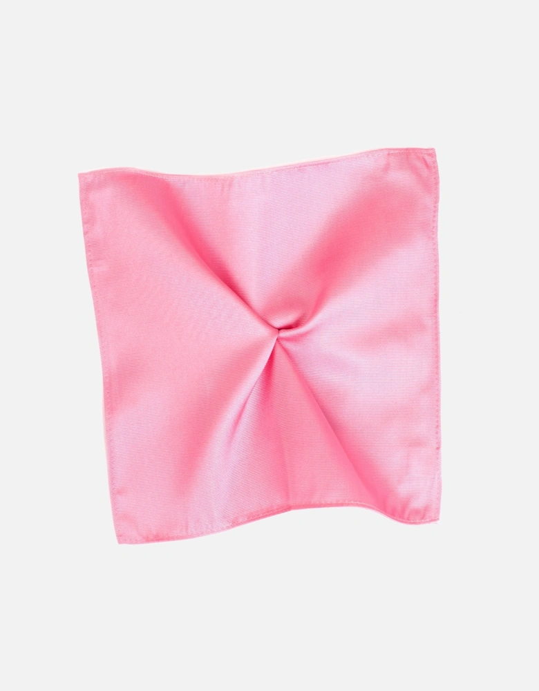 Mens Classic Ribbed Pocket Square (Pink)