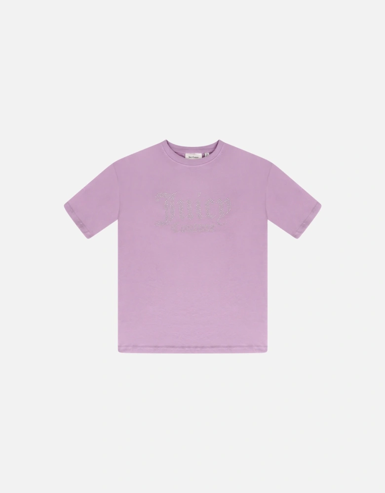 Youths Diamante T-Shirt (Lilac)