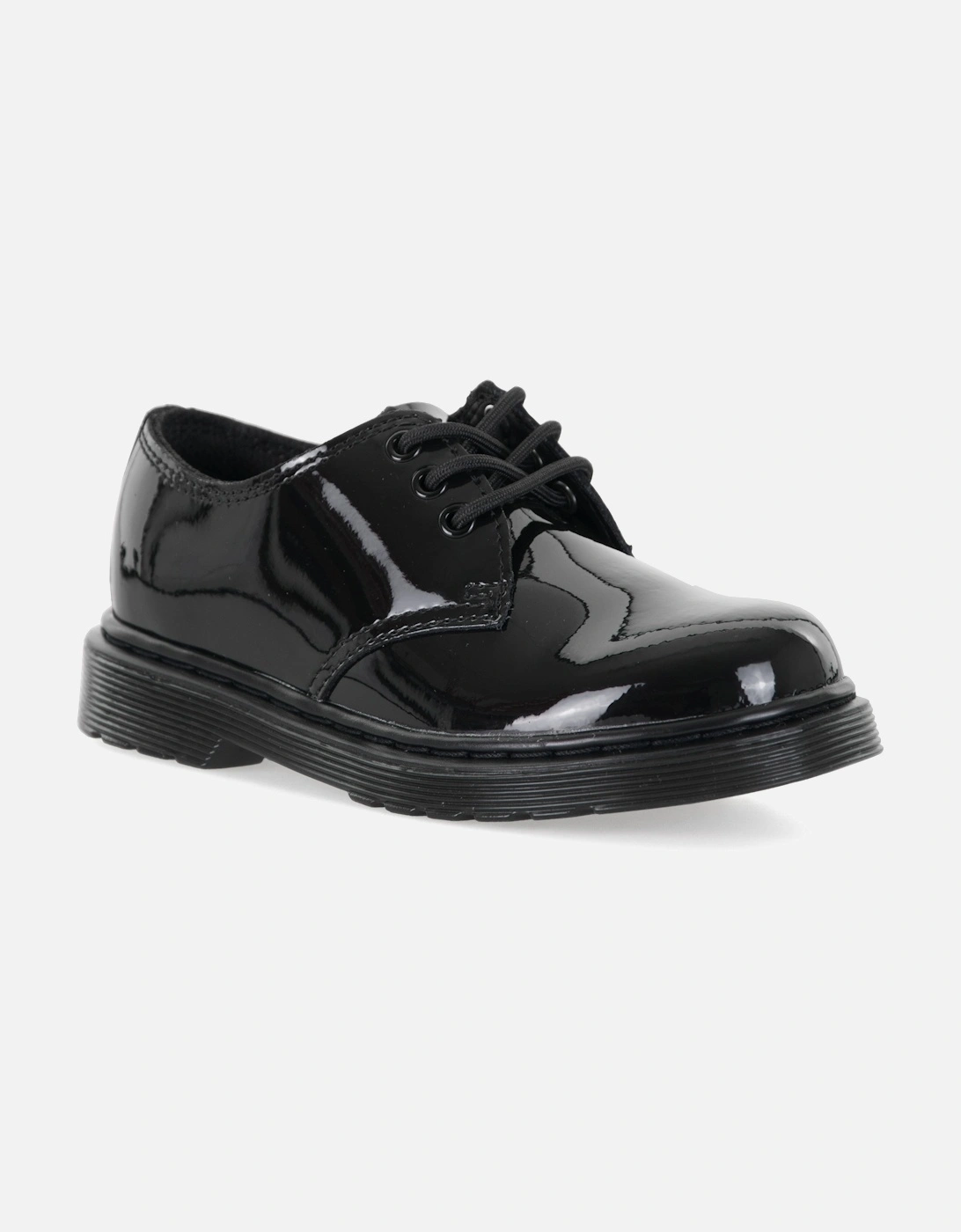 Dr. Martens Juniors Everly Patent Shoes (Black), 4 of 3