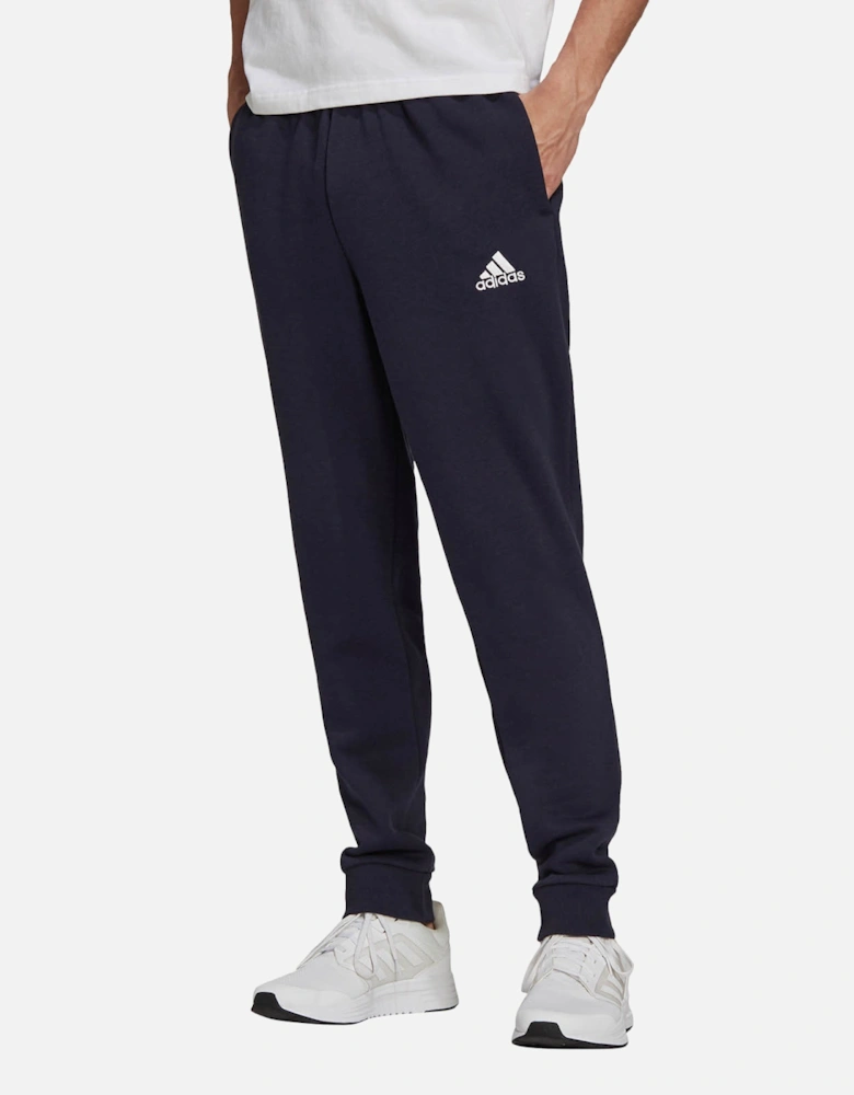 Mens Plain Fleece Cuffed Joggers (Navy)