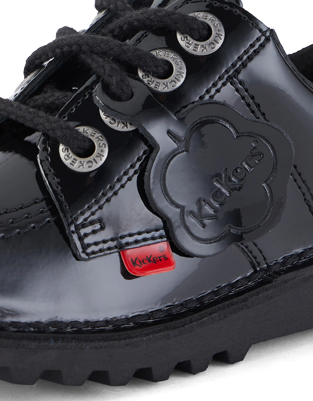 Youths Kick Lo Classic Patent Shoes (Black)