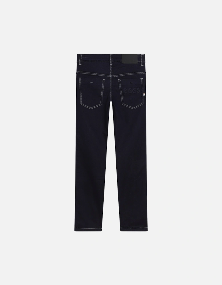 Juniors Embossed Pocket Logo Jeans (Denim)