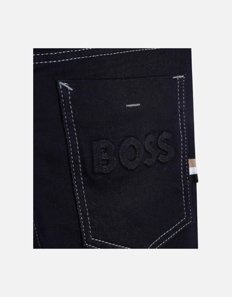 Juniors Embossed Pocket Logo Jeans (Denim)