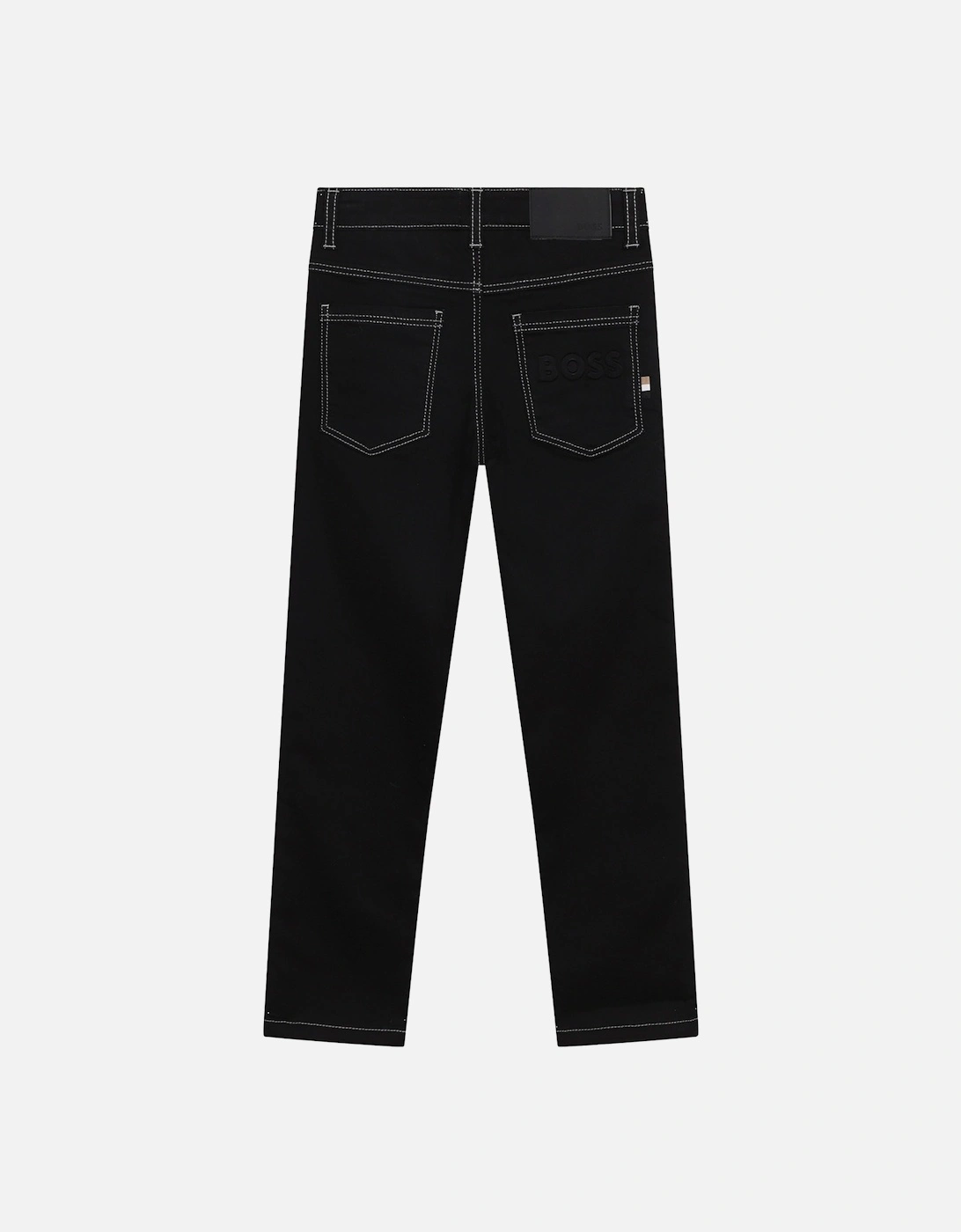 Juniors Embossed Pocket Logo Jeans (Black)