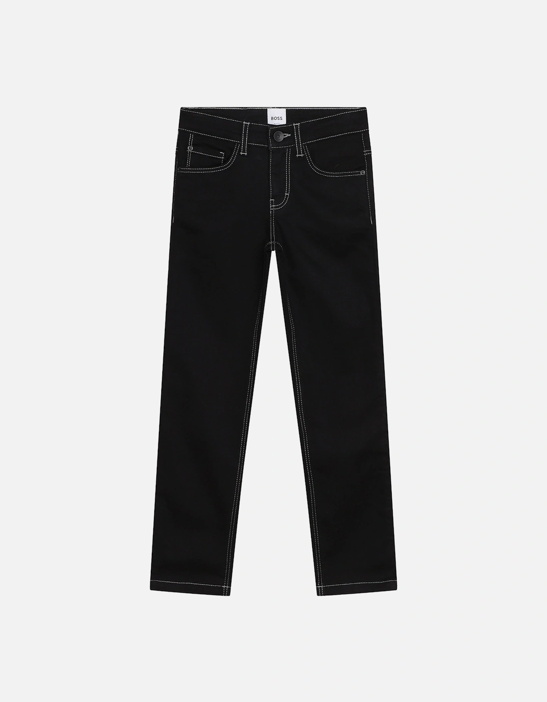 Juniors Embossed Pocket Logo Jeans (Black), 4 of 3