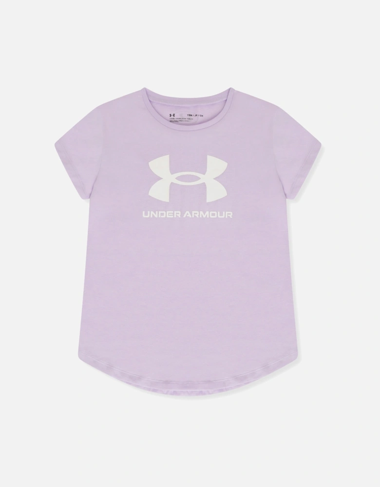 Juniors Girls Sportstyle Logo T-Shirt (Lilac)