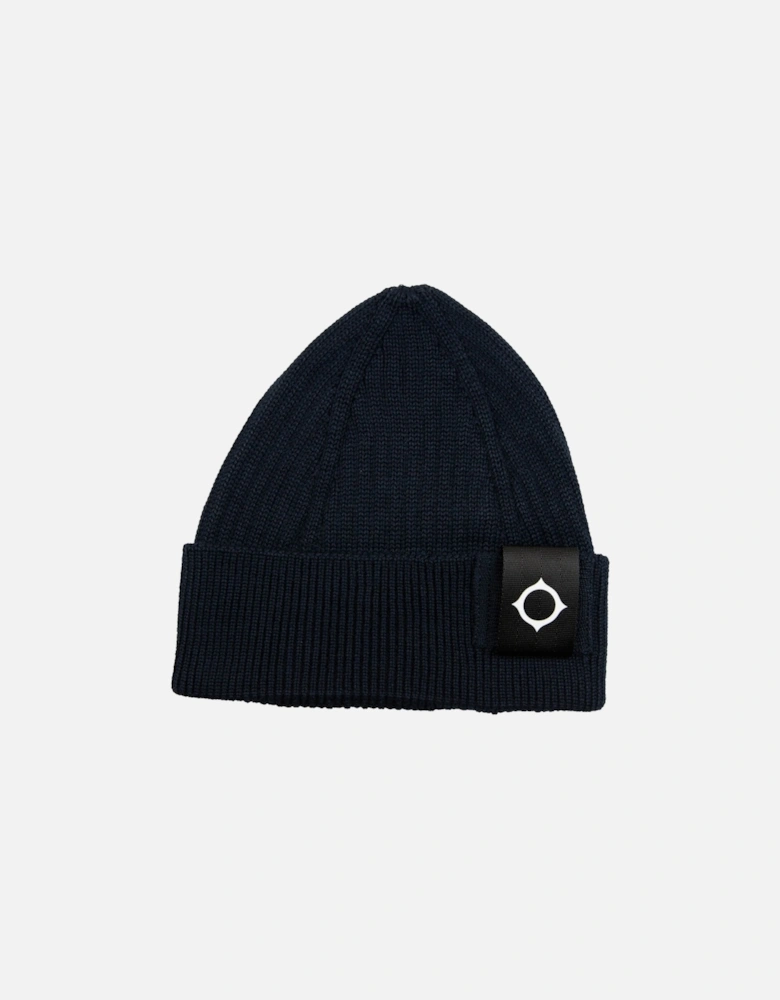 Mens Rib Beanie Hat (Navy)